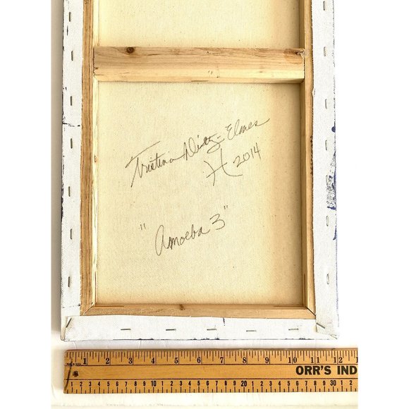 Amoeba 3 - Original Abstract Wall Art Mixed Media Purple Blue Orange Painting - Picture 10 of 10